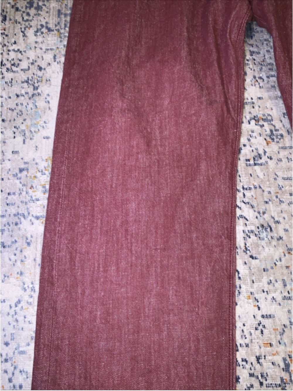 Levi’s 501 44x30 Mens Button Fly Burgundy Red White Oak Cone Denim XX Jeans - Picture 16 of 16